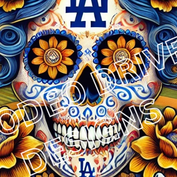 LOS ANGELES DODGERS DAY OF THE DEAD PRINT 20X16 DODGERS LIMITED PRINT - Picture 2 of 2